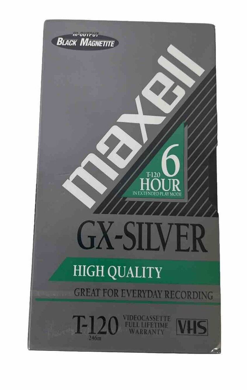 Maxell GX-Silver Black Magnetite T-120 VHS Video Tape Factory Sealed